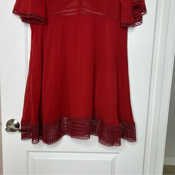 ASOS DESIGN dark red Curve mini tea dress size 16 - Picture 12 of 14